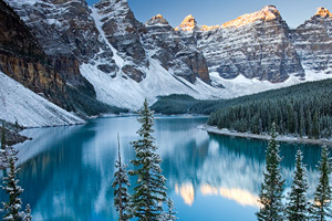 Winter snow at Moraine Lake, Banff National Park