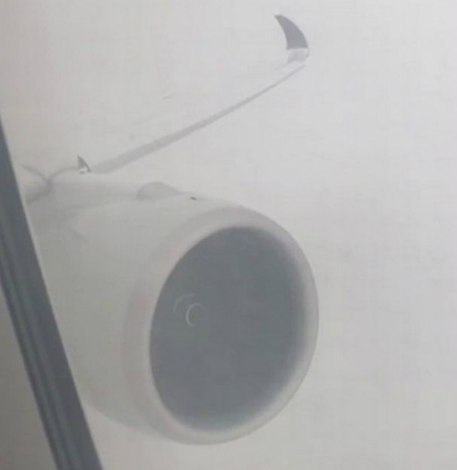 В двигатель самолета ударила молния, когда один из пассажиров просто снимал взлет на камеру