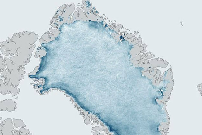 Темная зона на ледяном щите Гренландии угрожает всему человечеству