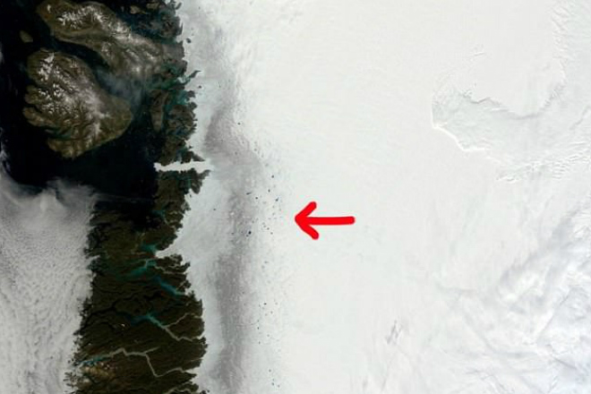 Темная зона на ледяном щите Гренландии угрожает всему человечеству