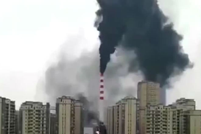 Бешеная ТЭЦ: эпический пожар в Китае сняли на видео