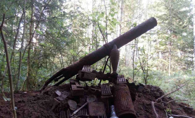 Пушка с немецких позиций: черные копатели распечатали старый бункер
