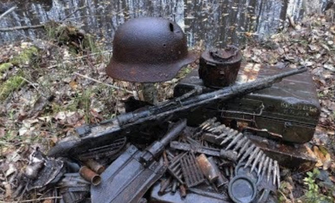 Пушка с немецких позиций: черные копатели распечатали старый бункер