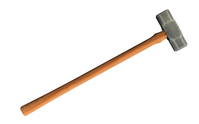 Кувалда
Лучший инструмент для подбивания клиньев. Незаменим при проведении строительных работ. Весит от 5 кг и имеет очень длинную ручку.