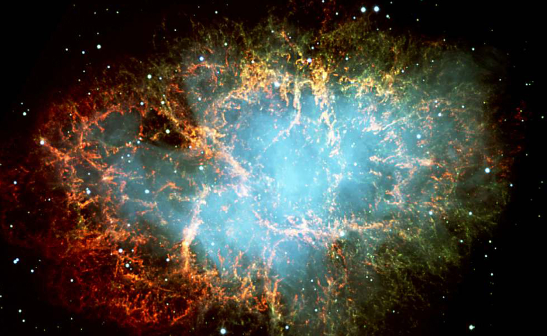 Crab Nebula
А здесь ученым удалось снять изображение остатков сверхновой, все еще догорающей в созвездии Тельца. Со времен ее взрыва прошло уже несколько миллионов лет.