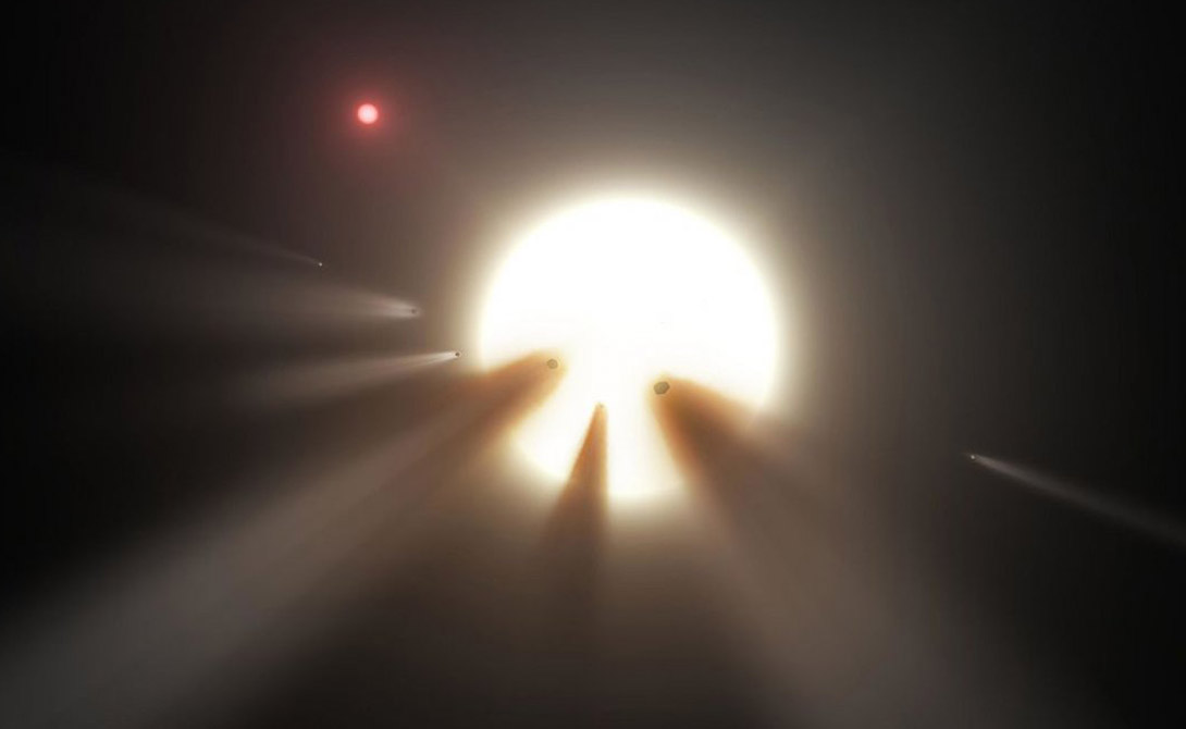 Звезда Табби
Звезда KIC 8462852, игриво названная «Табби», привлекла внимание своими странными свойствами: характер отраженного света может показывать, что вокруг звезды ведутся самые настоящие строительные работы. И это не какие-то там инсинуации желтой прессы — о возможности существования высокоразвитой внеземной цивилизации, занимающейся постройкой сооружений для аккумуляции звездной энергии, заявила Табета Бояджян, ведущий автор исследования НАСА.